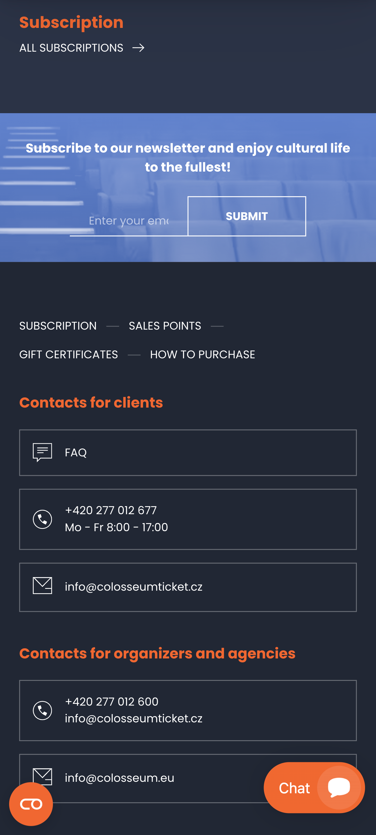 SCR-WEB-04: Newsletter, footer kontakty