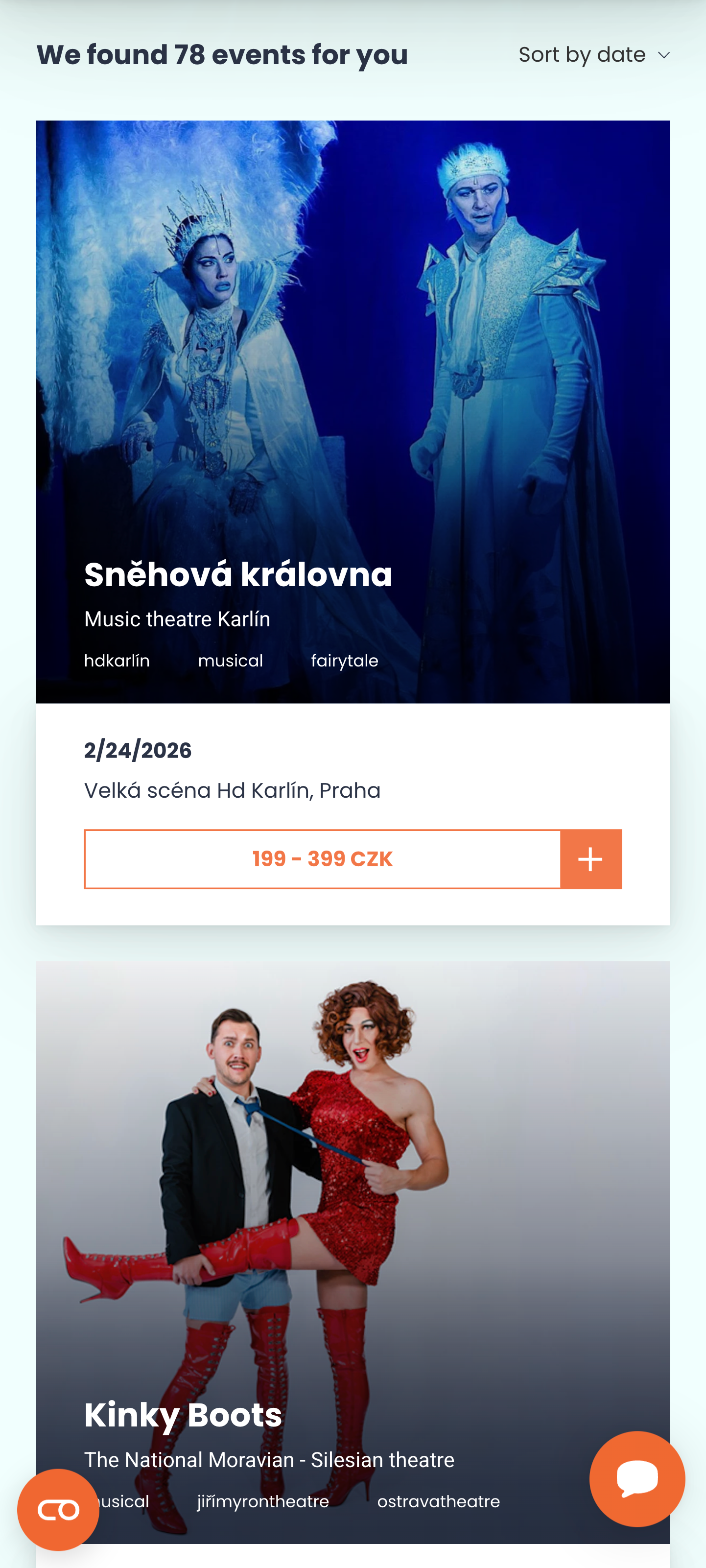 SCR-WEB-10: Full-width event karty v listu