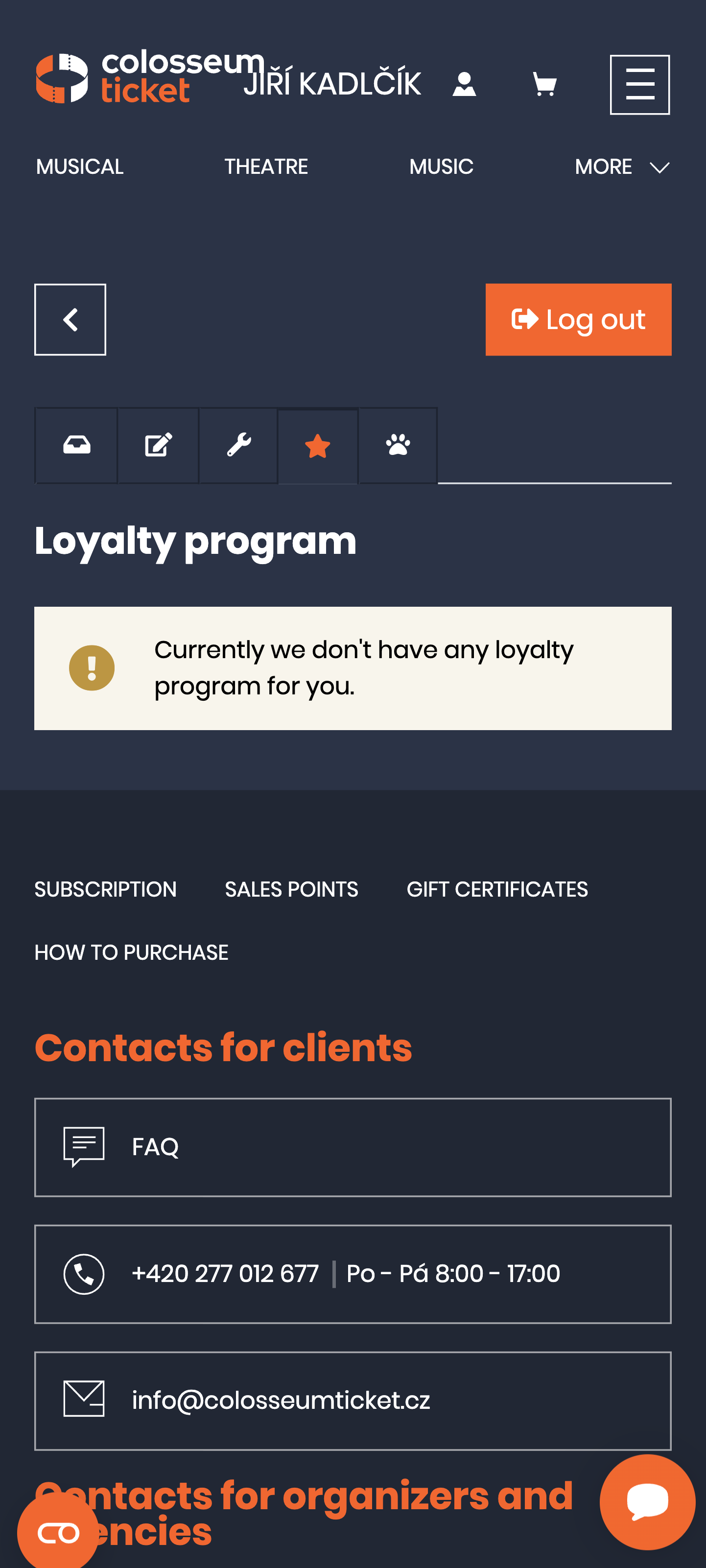 SCR-WEB-46: Věrnostní program — placeholder 'Currently no loyalty program'