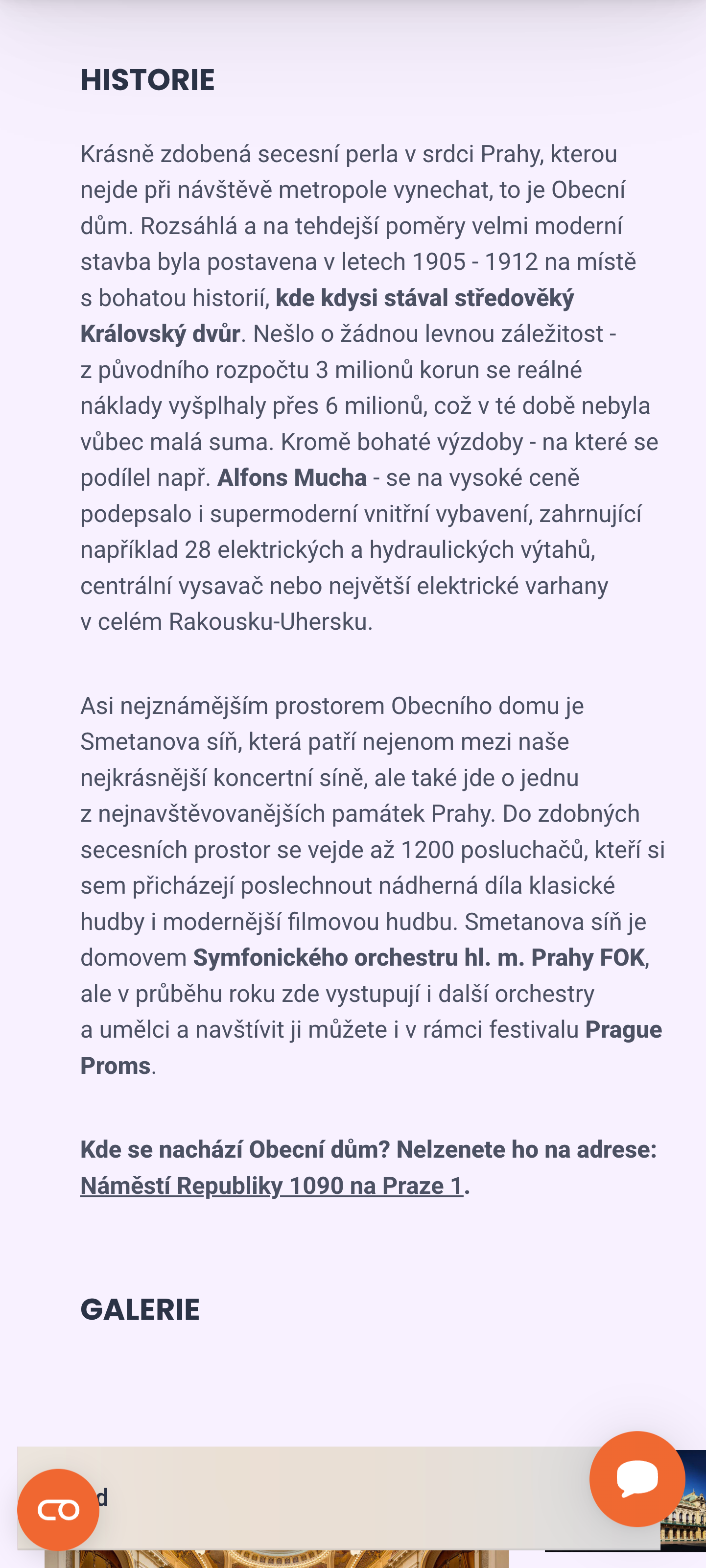 SCR-WEB-55: Historie venue, galerie fotek